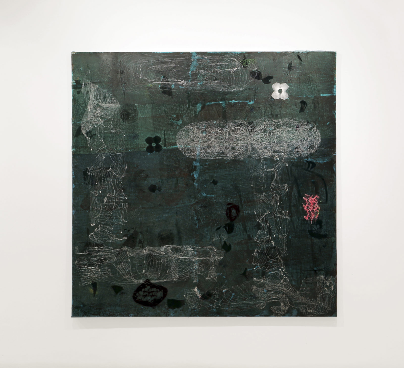 José María Sicilia LA LOCURA DEL VER (VERDE), 2017 Technique mixte sur bois 200 x 200 cm , serial collector, article de mina sidi ali, go out magazine avril 2018